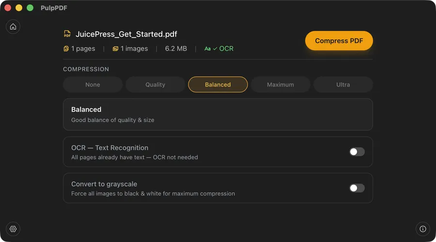 PulpPDF on macOS